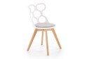 Фото 2 - Židle K308 dřevo / bílý polipropylen, tkanina popel