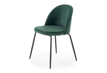 Židle K314 černý kov / tmavý zelený