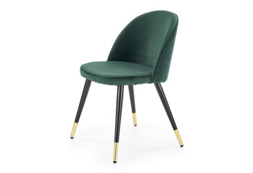 Židle K315 černý, zlatý kov / tmavý zelený