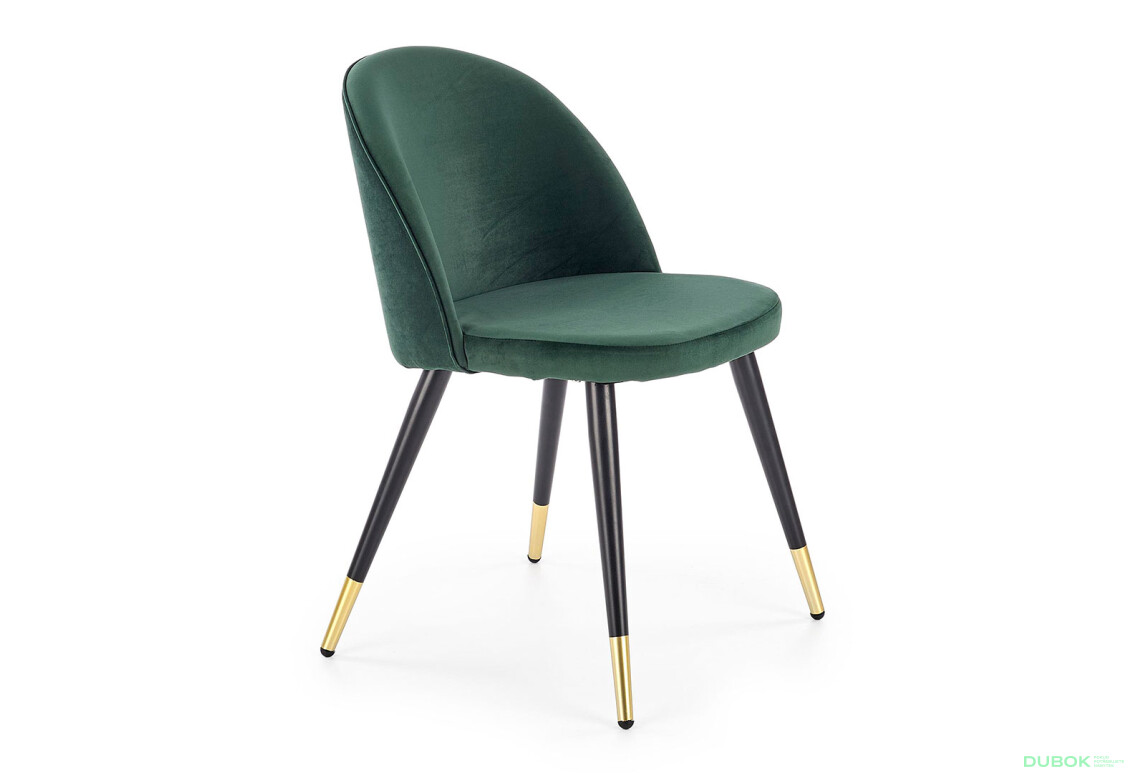 Фото 2 - Židle K315 černý, zlatý kov / tmavý zelený