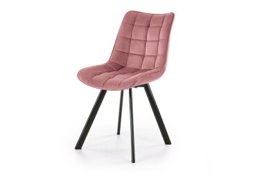 Židle K332 černý kov / růžová látka