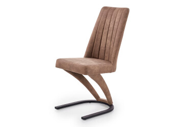 Židle K338 černý kov / hnědá látka