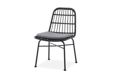 Židle K401 černý ratan / látka černý, popel