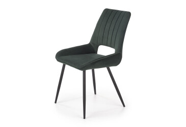 Židle K404 černý kov / látka tmavozelený