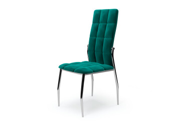 Židle K416 chrom / látka tmavě zelená
