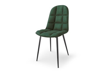 Židle K417 černý kov / látka tmavě zelená