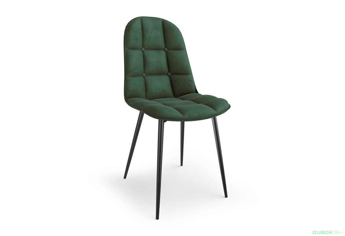 Фото 2 - Židle K417 černý kov / látka tmavě zelená