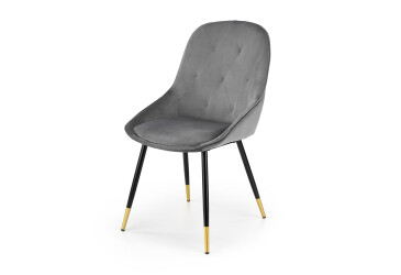 Židle K437 černý, zlatý kov / tkanina popel