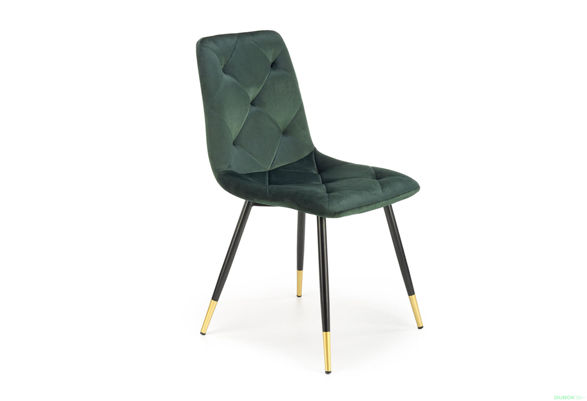 Фото 3 - Židle K438 černý, zlatý kov / látka tmavozelený
