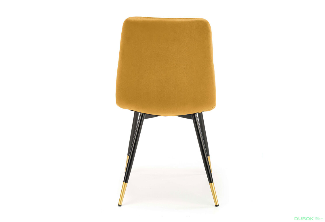 Фото 6 - Židle K438 černý, zlatý kov / látka hořčice