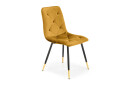 Фото 3 - Židle K438 černý, zlatý kov / látka hořčice