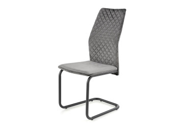 Židle K444 černý kov / látka popel