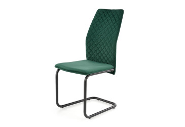 Židle K444 černý kov / látka tmavě zelená