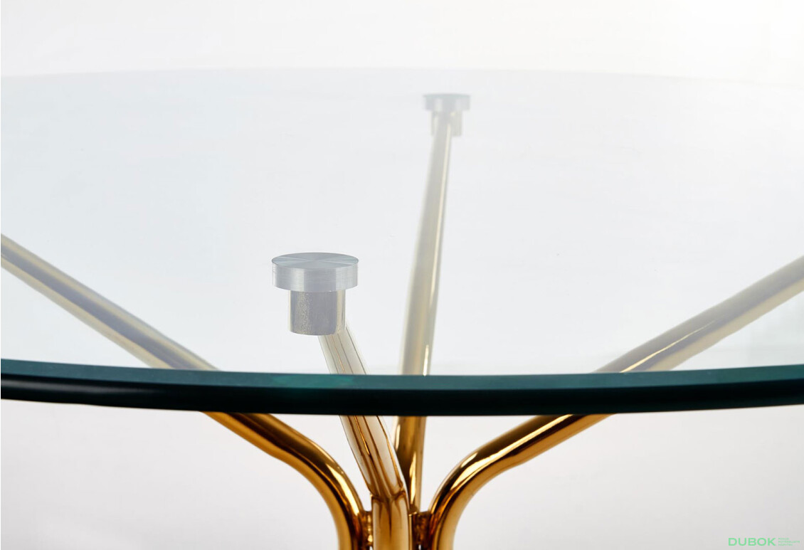 Фото 12 - Stůl Rondo zlatý / průhledné sklo