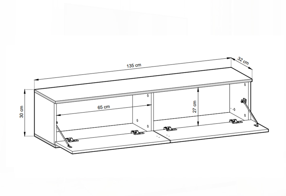 TV stolek RTV 135 MDF šedý Oro - detail