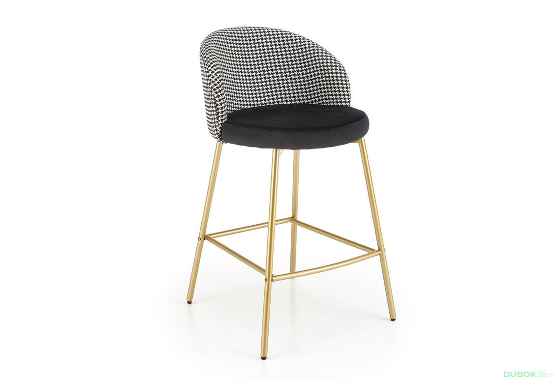 Фото 3 - Barová židle H113 zlatá / černá, bílá