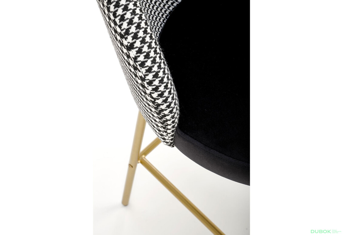 Фото 12 - Barová židle H113 zlatá / černá, bílá