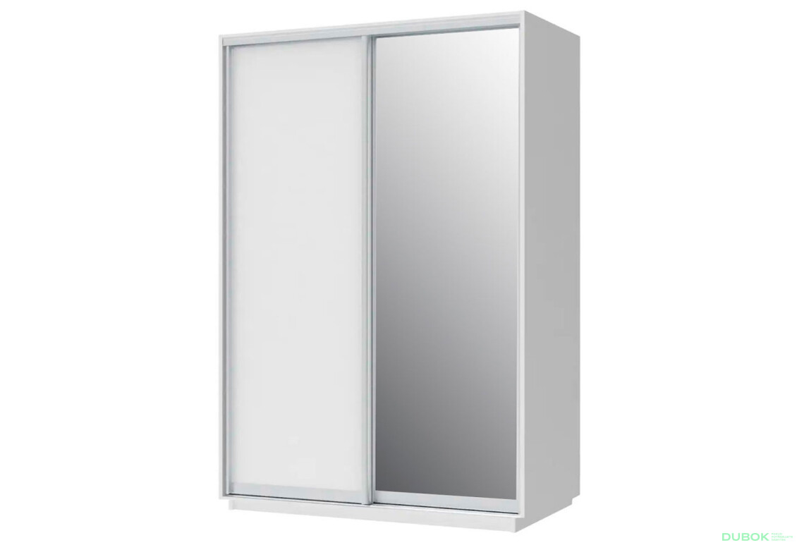 Skříň 150x240x60 nymphaea alba, 1 dřevotříska+1 zrcadlo, stříbrný profil