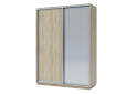 Fotografie 1 - Skříň 180x240x60 dub sonoma, 1 dřevotříska+1 zrcadlo, stříbrný profil