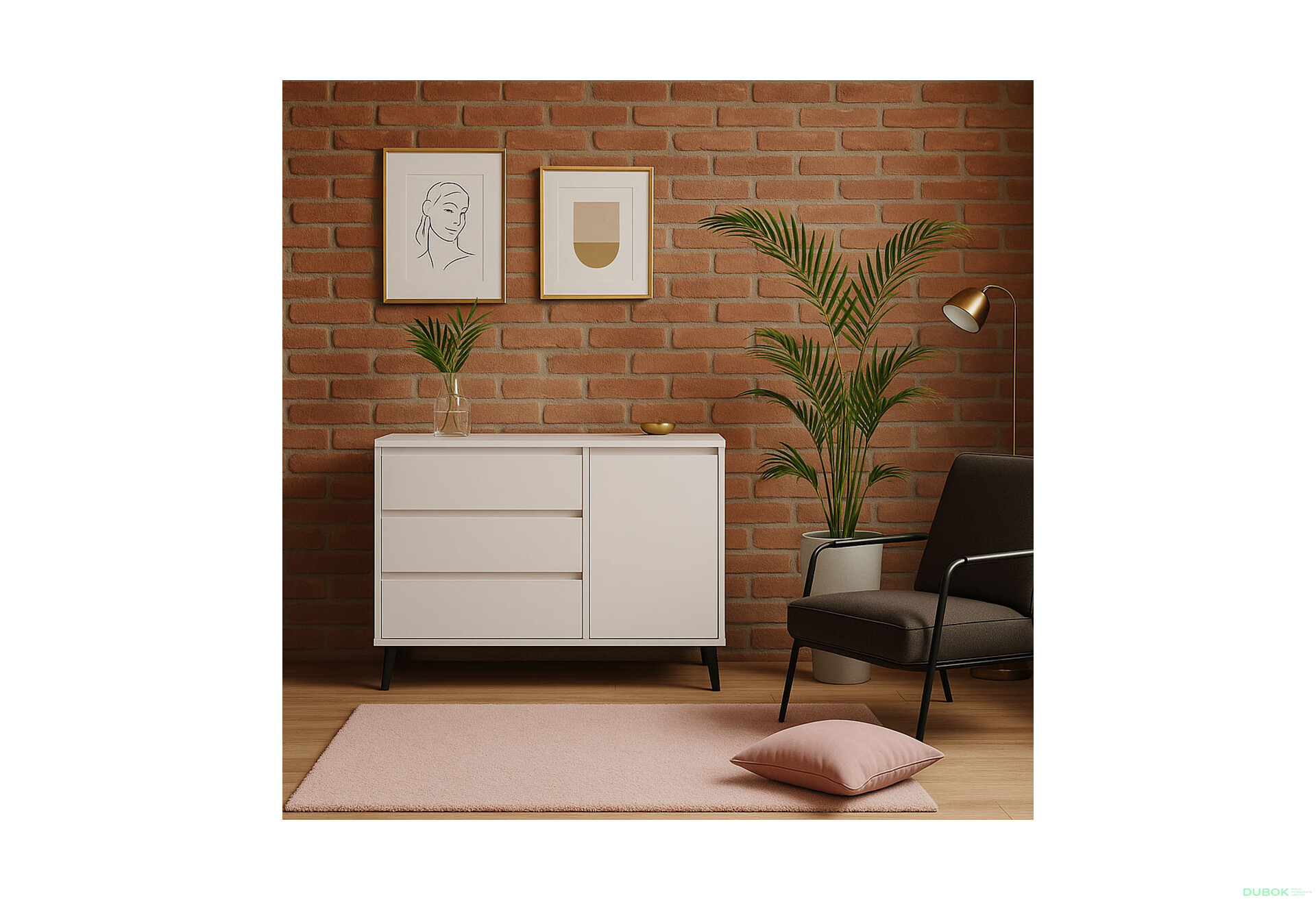 Fotografie 5 - Komoda Borg 1d3s bílá
