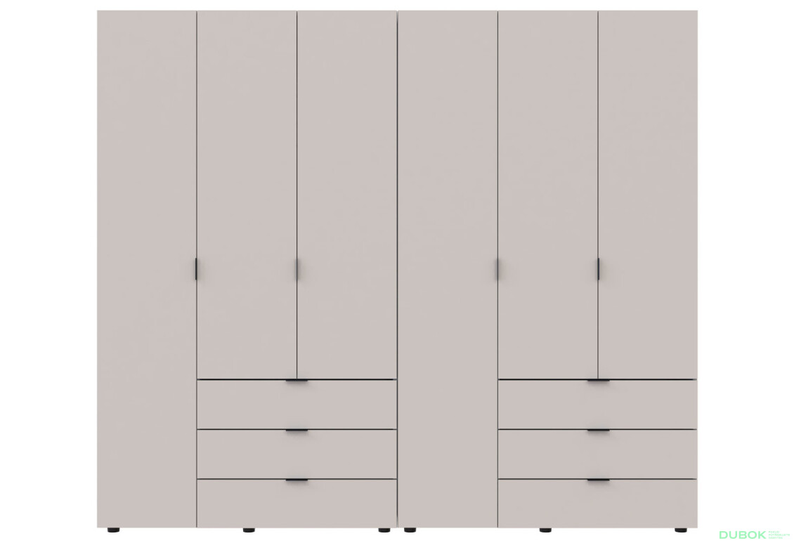 Fotografie 2 - Skříň šestidveřová Gelar 232.42 cm Kašmír