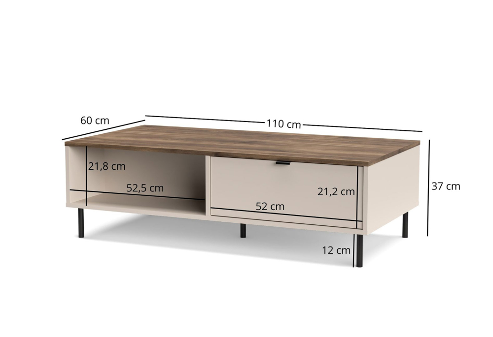 Konferenční stolek 2s/110 [EO4] kašmír / dub castello Evo