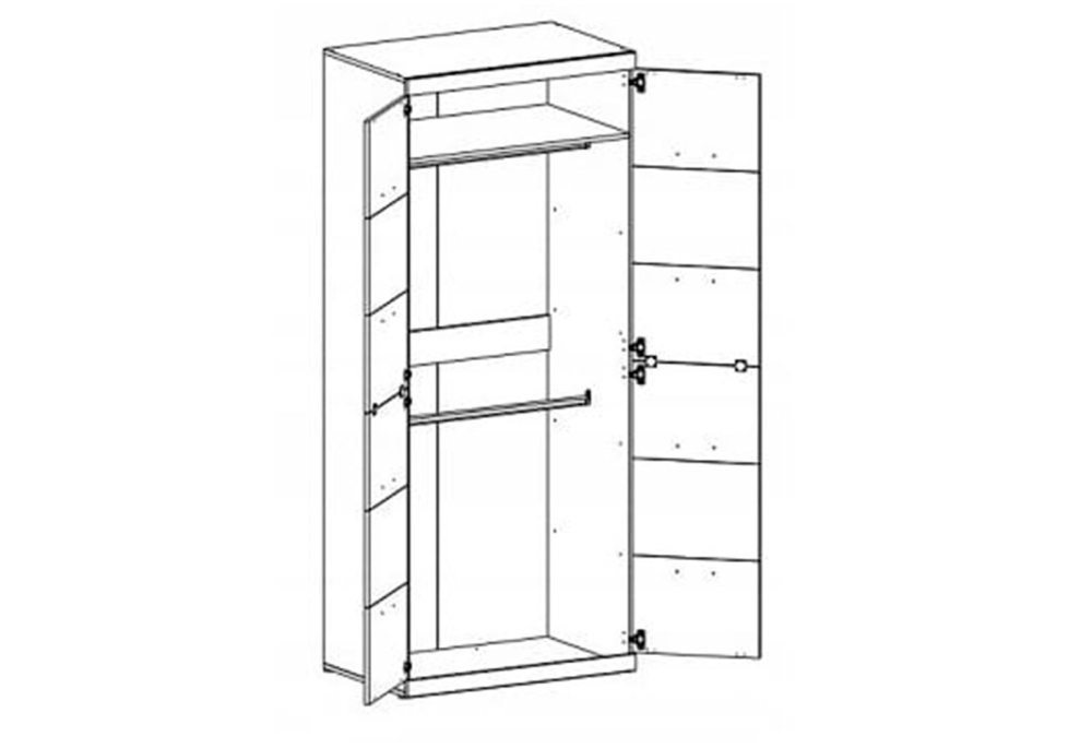 Skříň dvoudveřová Oskar 90x217x57.6 cm Dub san remo