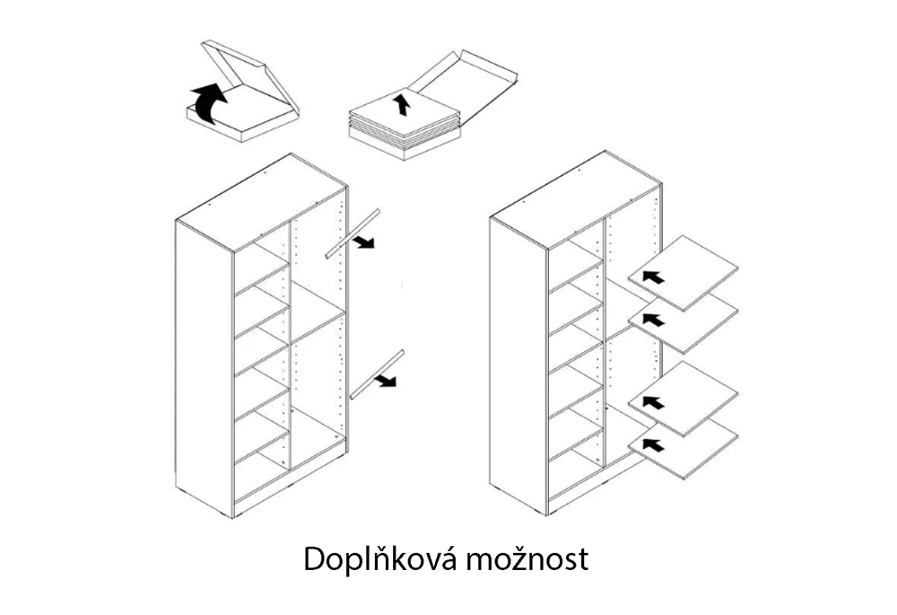 Skříň Nova 2D šedý platinový Sandbox - 3