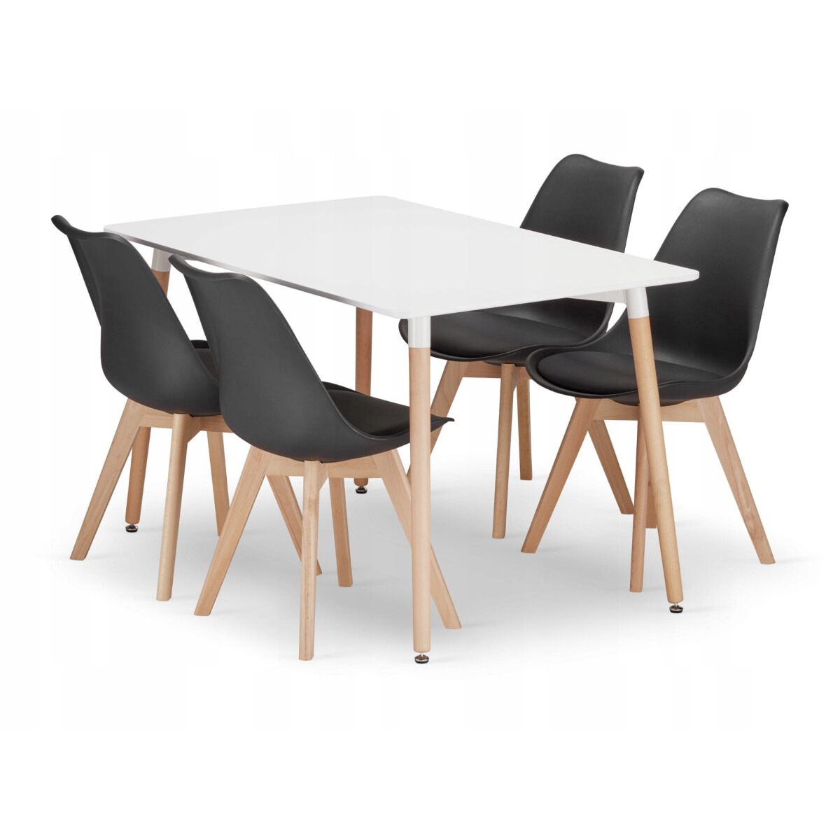 

Sada obdélníkový stůl ADRIA 120x80 bílý + 4 židle MARK černé