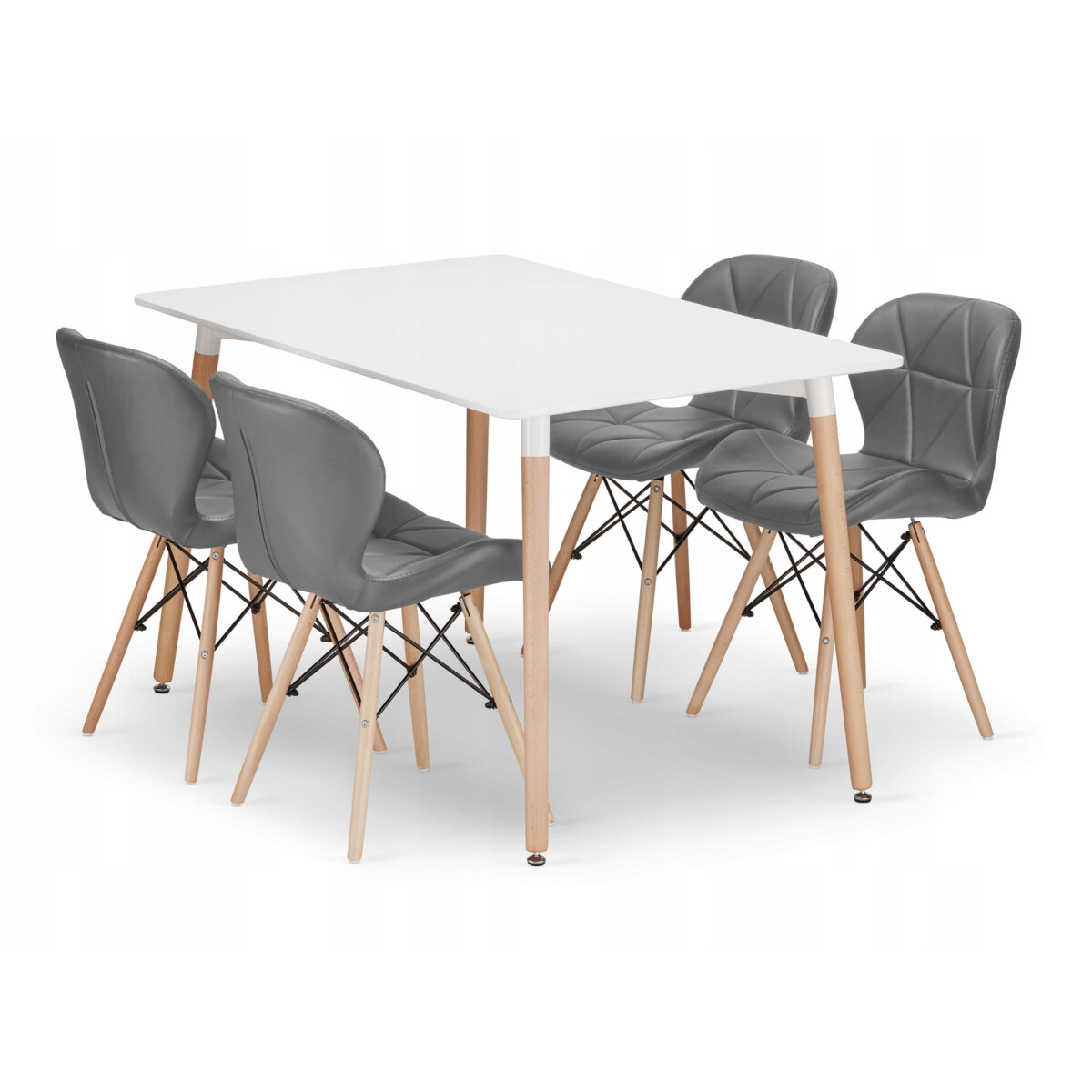 

Sada obdélníkový stůl ADRIA 120x80 bílý + 4 židle LAGO šedé