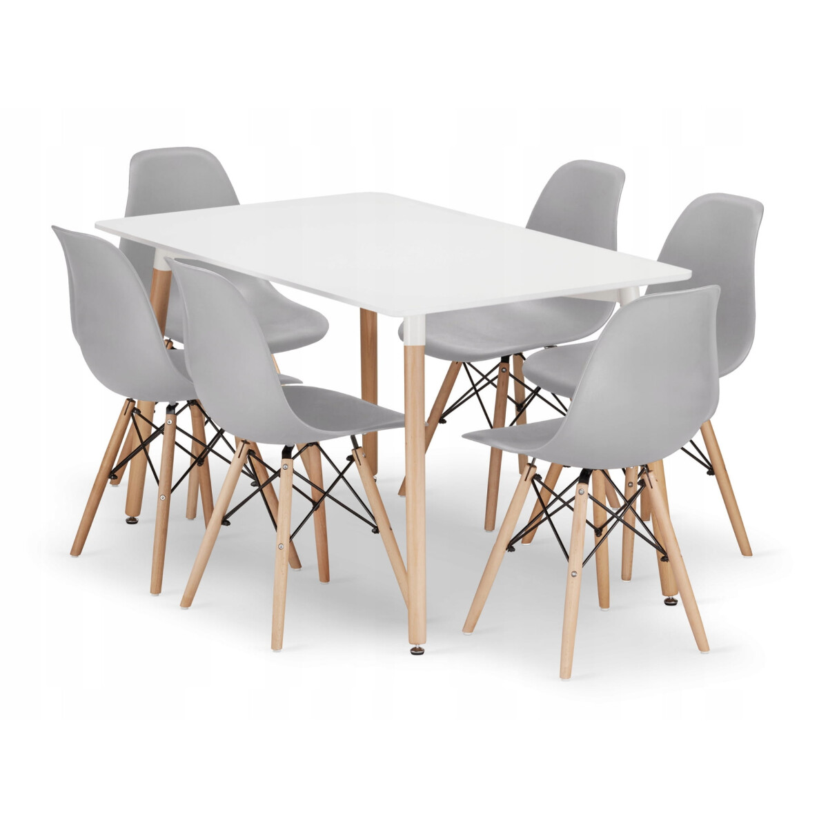 

Sada obdélníkový stůl ADRIA 120x80 bílý + 6 židlí OSAKA šedé