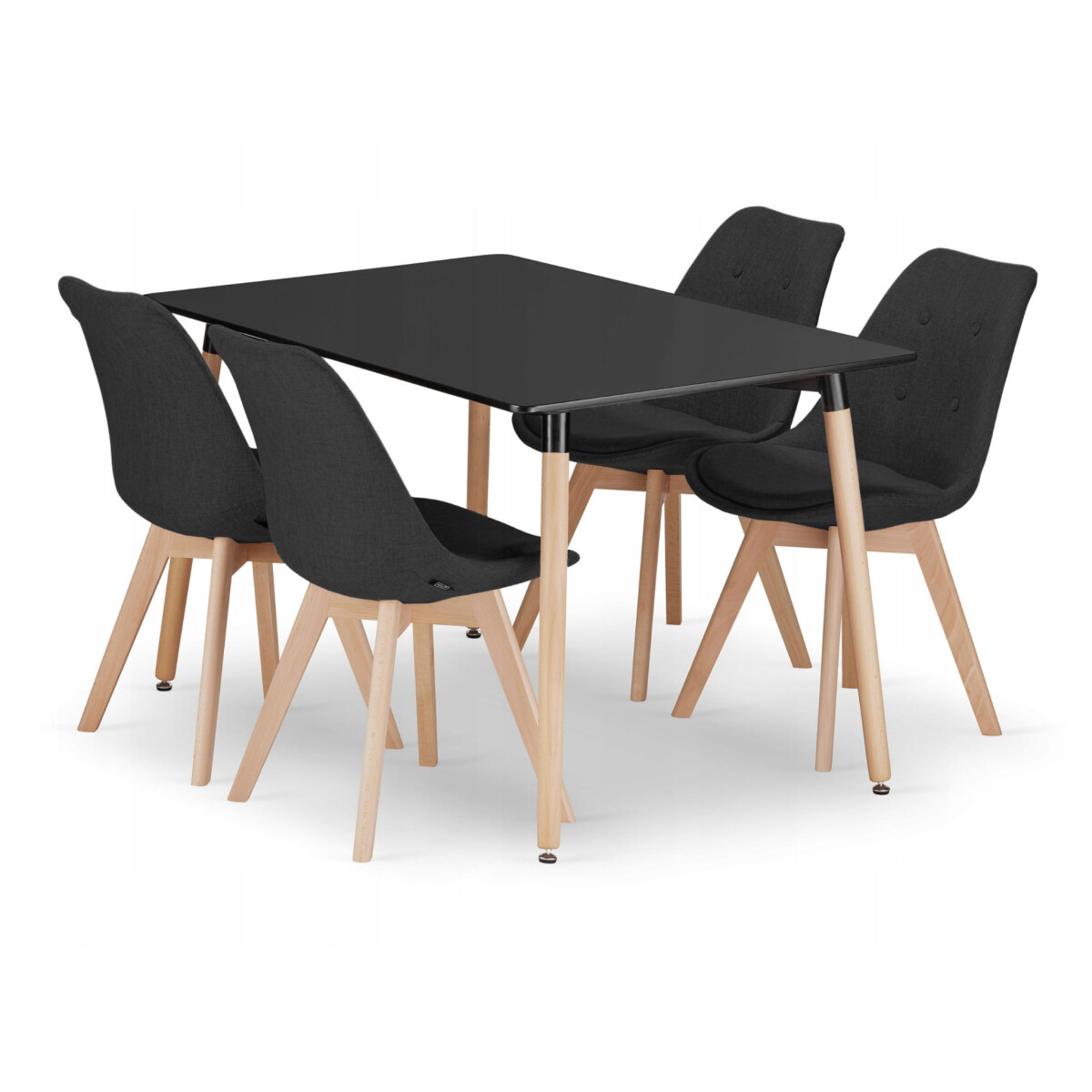 

Sada obdélníkový stůl ADRIA 120x80 černý + 4 židle NORI černé