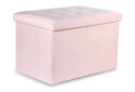 Fotografie 1 - Puf skládací XL s knoflíky - 60x38x38 cm samet růžový