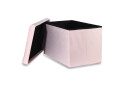 Fotografie 2 - Puf skládací XL s knoflíky - 60x38x38 cm samet růžový