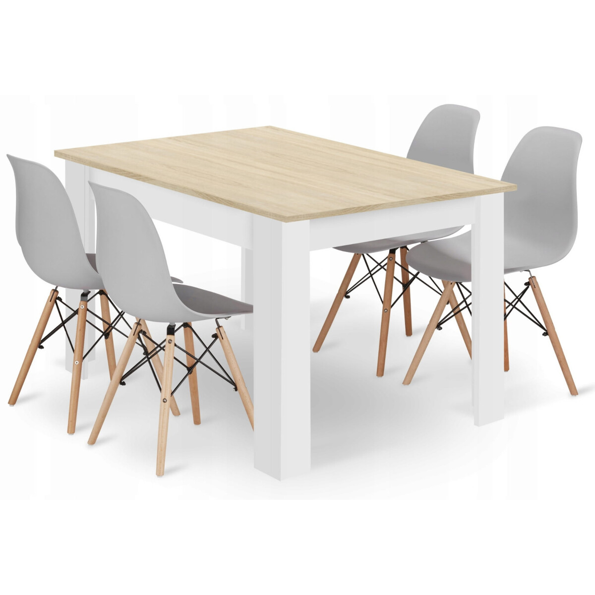

Sada obdélníkový stůl 120x80 dub sonoma + 4 židle OSAKA šedé