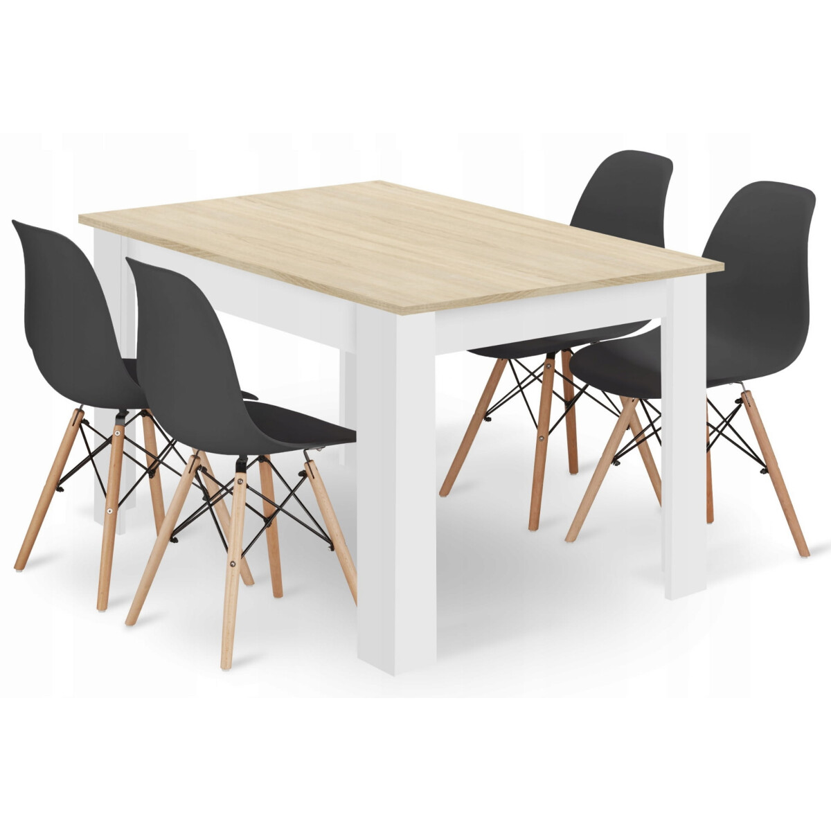 

Sada stůl obdélníkový 120x80 dub sonoma + 4 židle OSAKA černé
