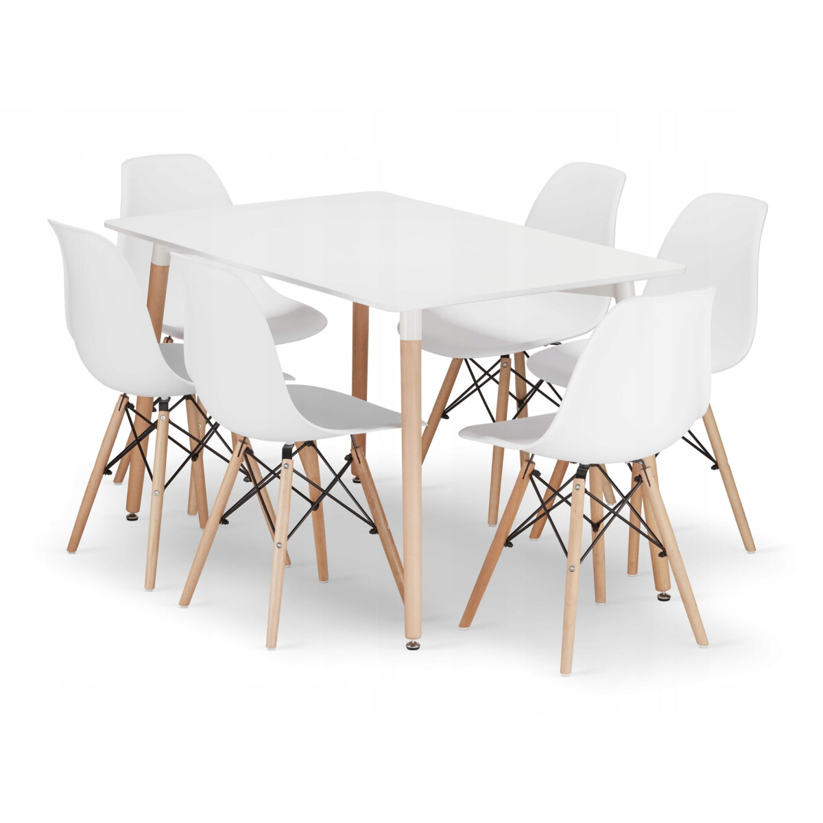 

Sada obdélníkový stůl ADRIA 120x80 bílý + 6 židlí OSAKA bílé