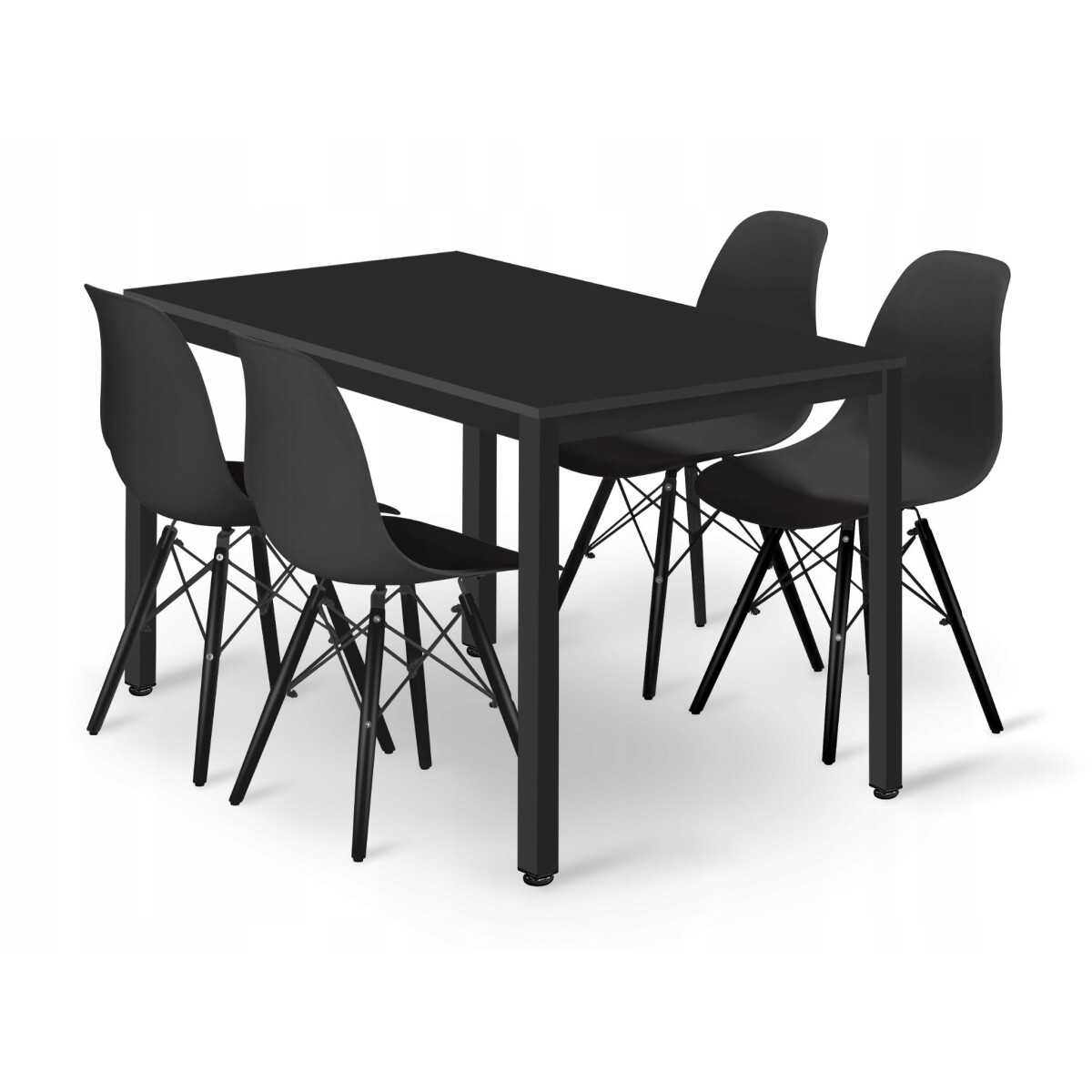 

Sada obdélníkový stůl TESSA 120x60 černý + 4 židle OSAKA černé