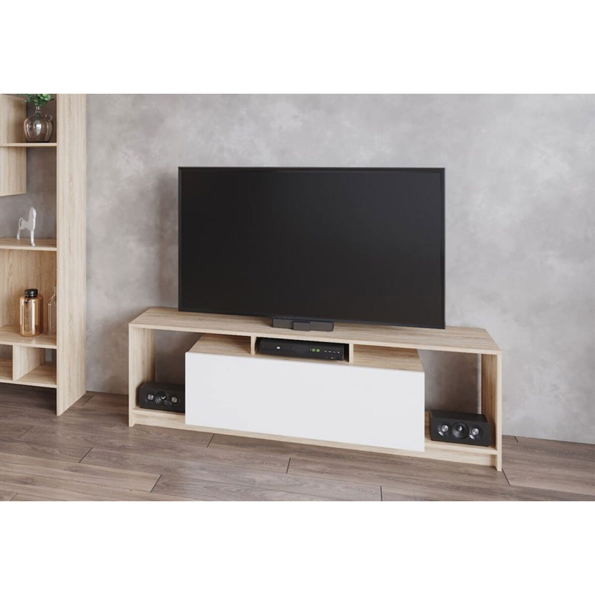 

TV stolek U1 dub sonoma / bílý dřevotříska 160x38x48