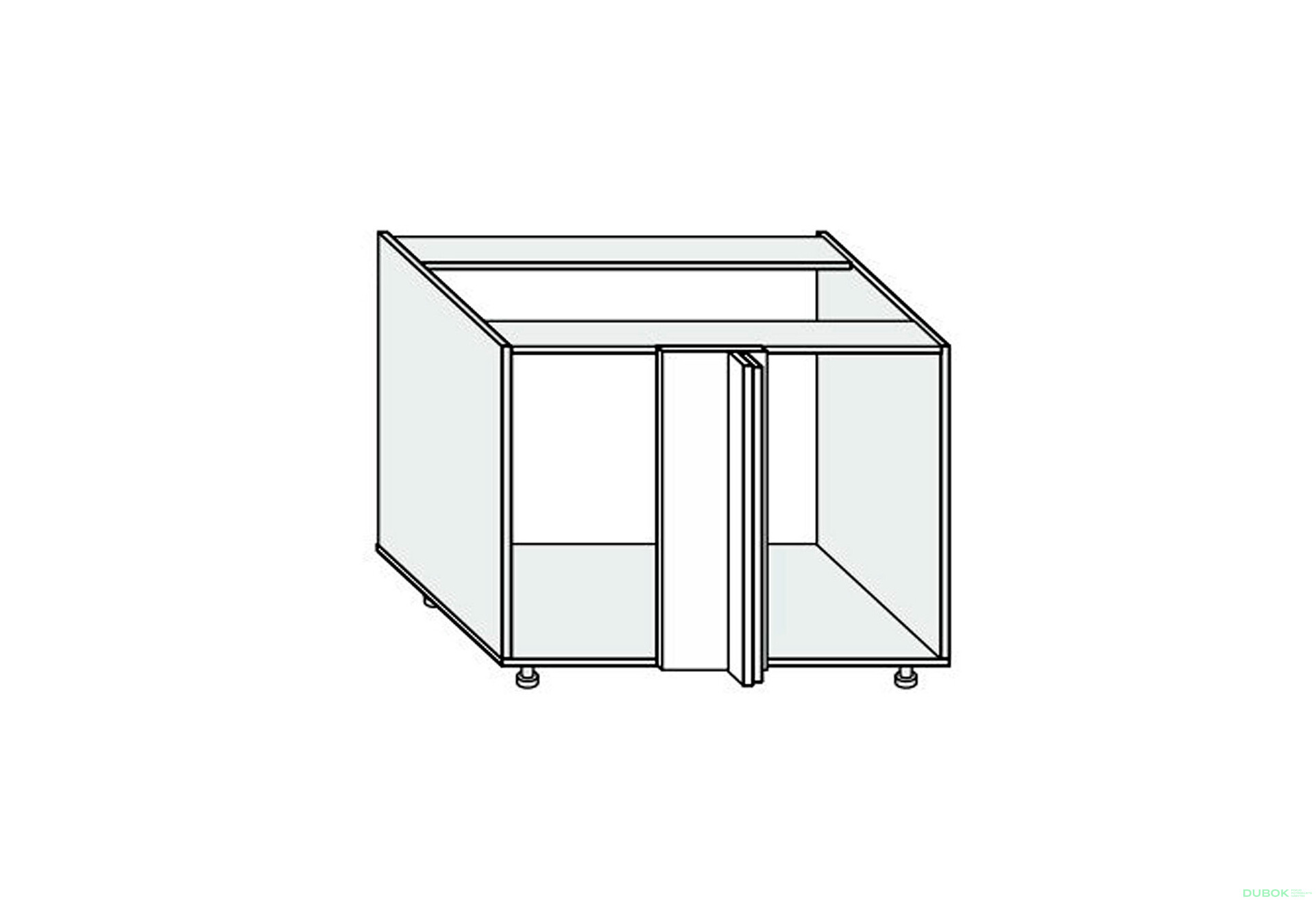 Fotografie 1 - Korpus KutN 90° 1dv 1050x650 Pro Blum 820mm