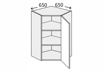 Vrchní roh 45°/900 (650x650) 1dveře pravé Millenium
