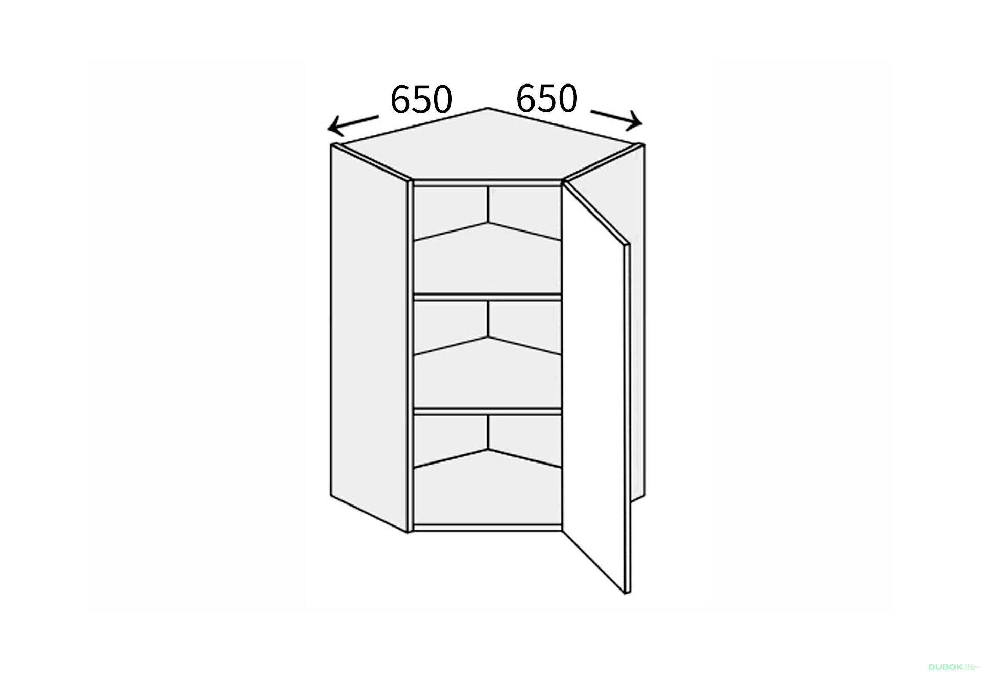 Fotografie 1 - Vrchní roh 45°/900 (650x650) 1dveře pravé Millenium