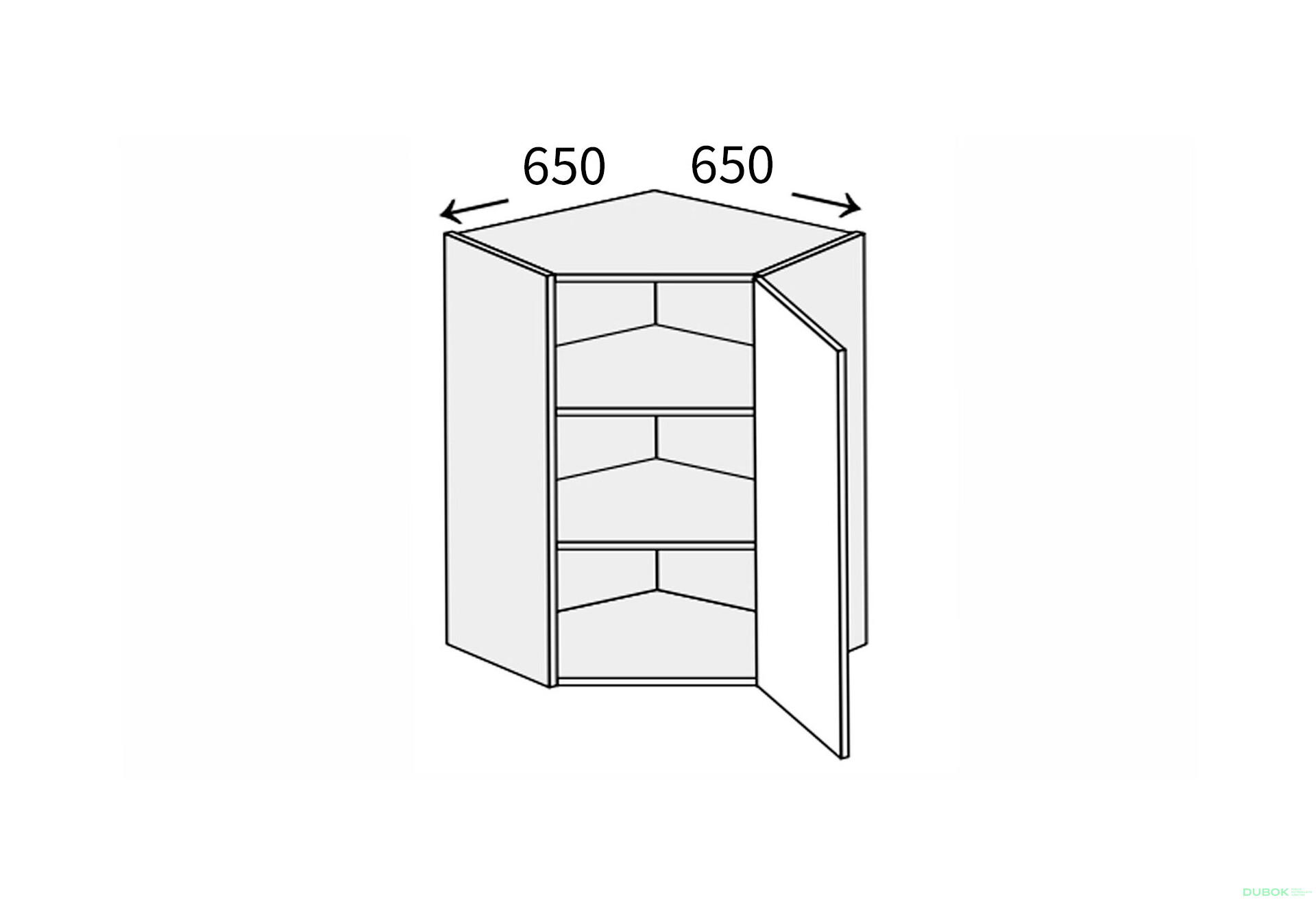 Fotografie 1 - Vrchní roh V 45°/720 (650x650) 1dveře pravé Millenium