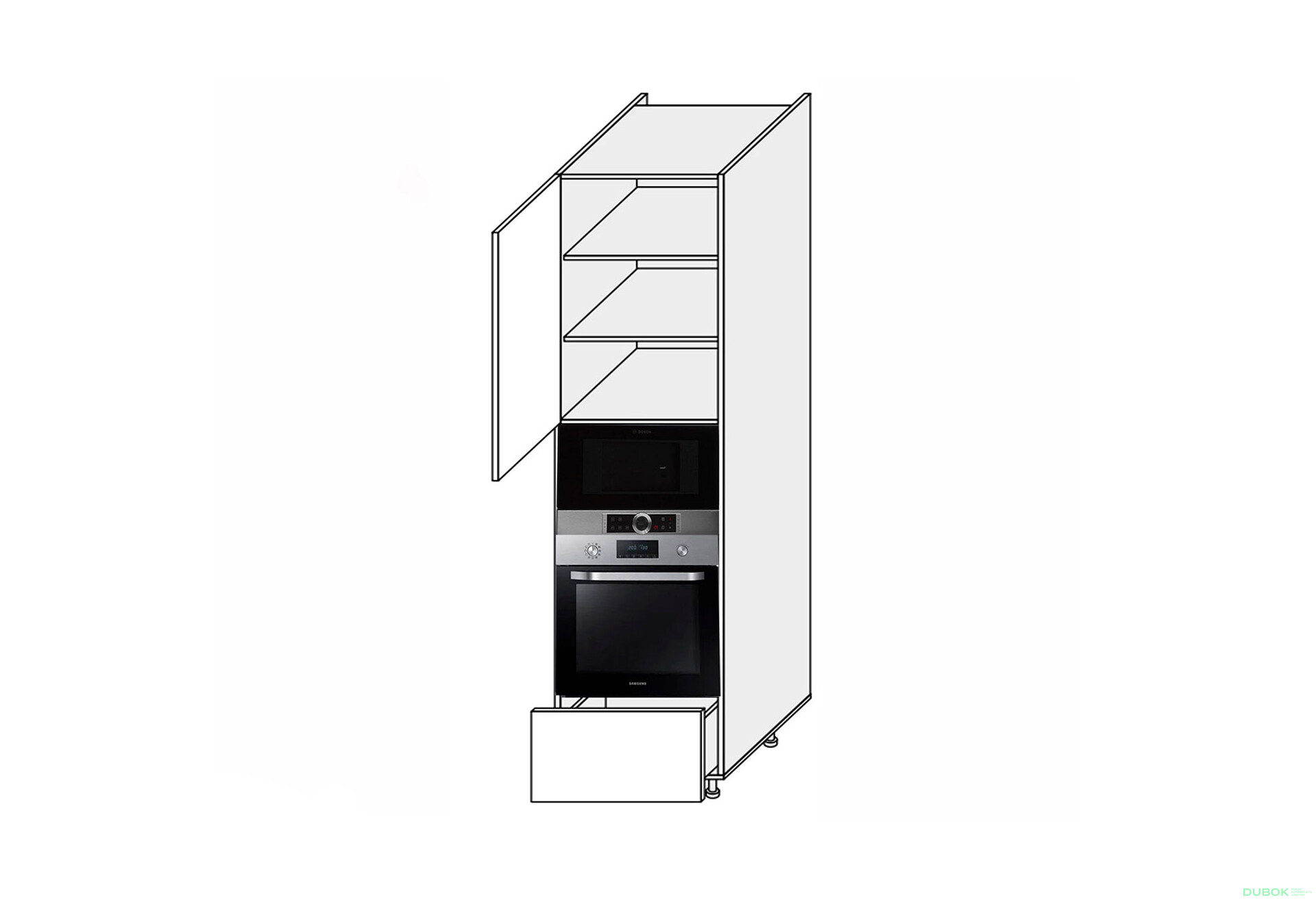Fotografie 1 - Peníz 60PDM1SHX/2320 trouba + mikrovlnná trouba teleskop Pro Blum+Hettich levý Millenium Premium