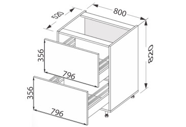 Fotografie Dno 80N2ŠX/820 Pro Hettich