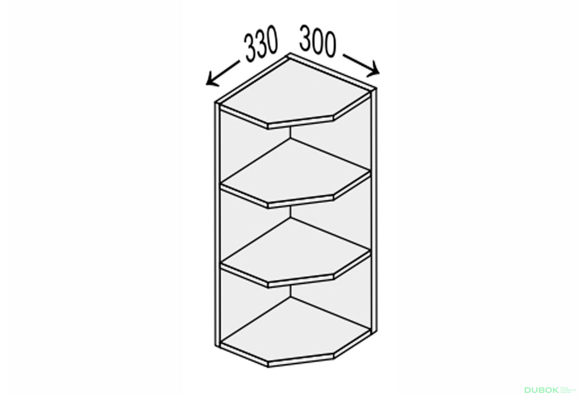 Vrchní část 30VZK/900 rohový konec Leo