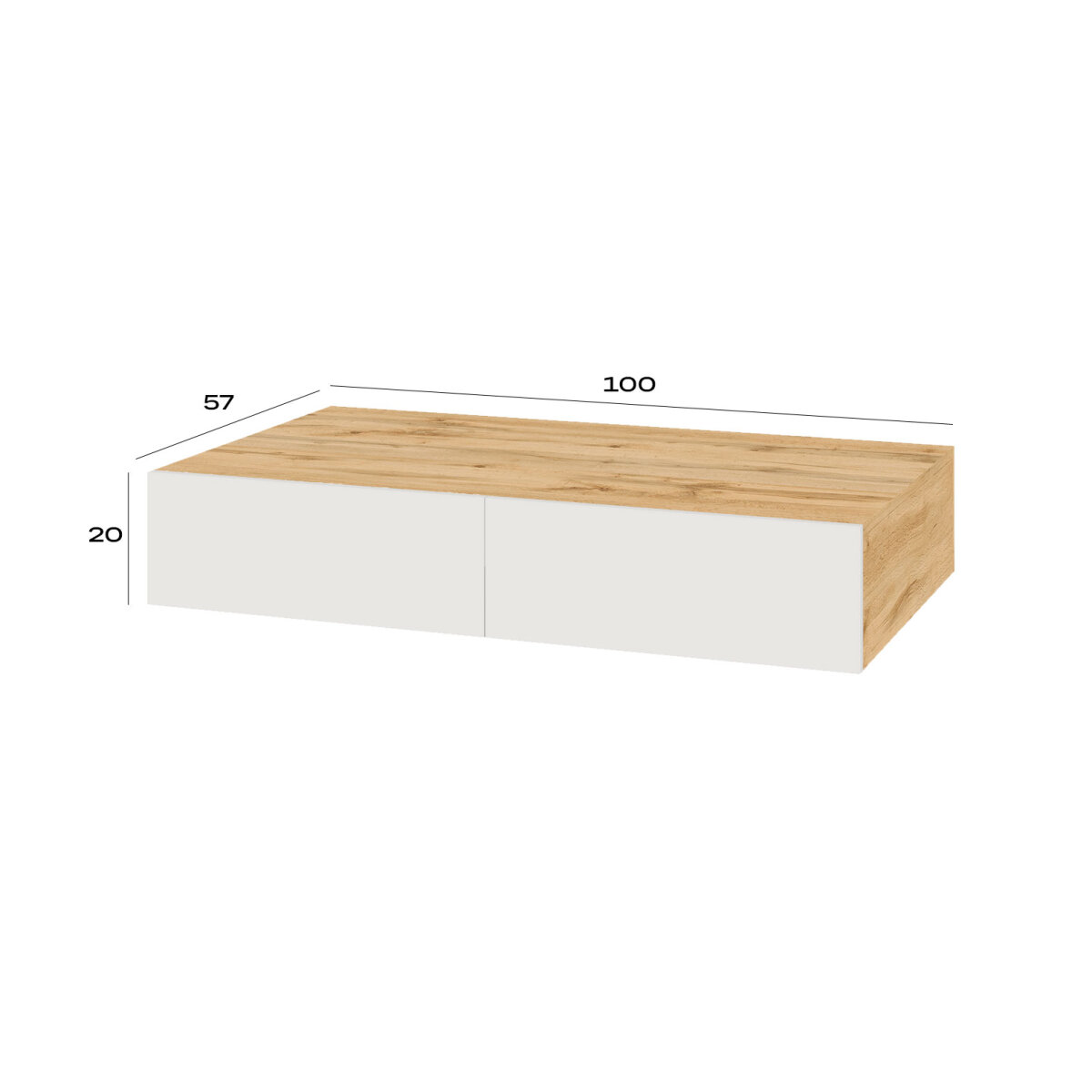 Psací stůl 100 cm dub apalačský / nymphaea alba Space (obrázek 3)