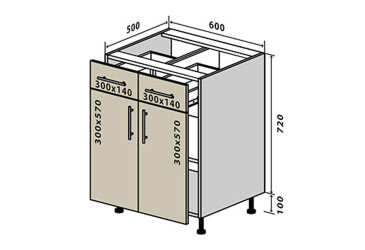 N26 Skříňka 2Š2D 60