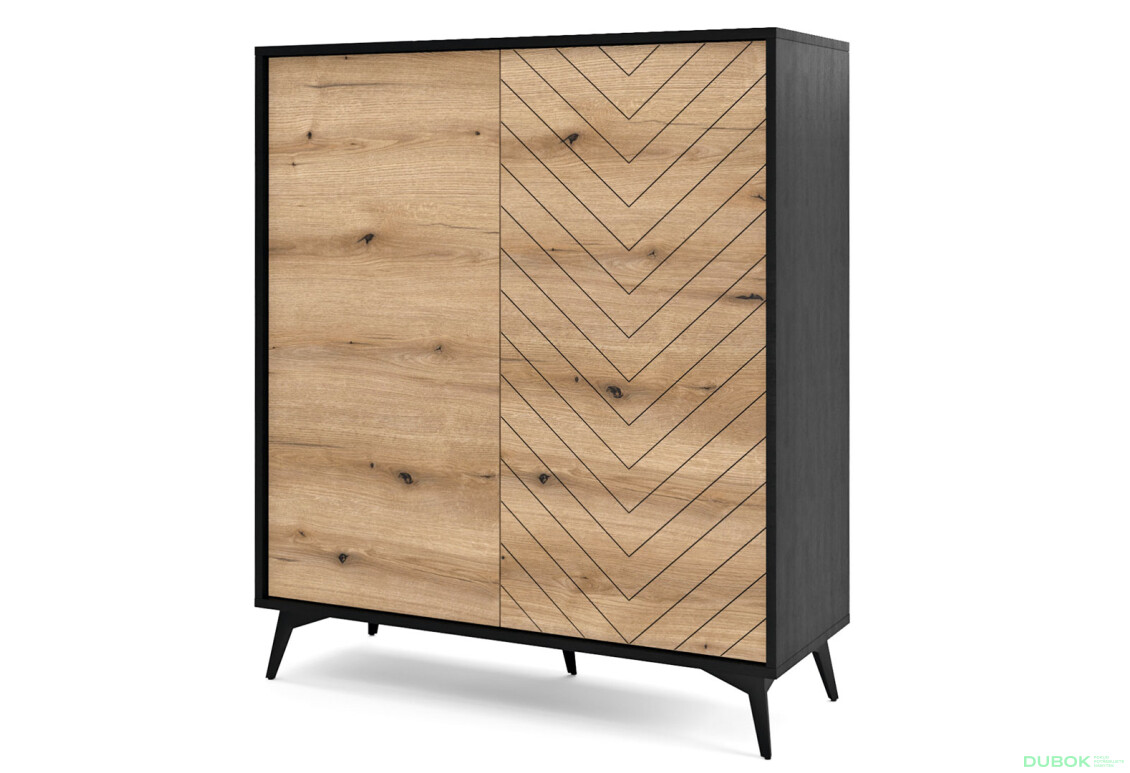 Komoda KD104 evoke dub / černá Diamond