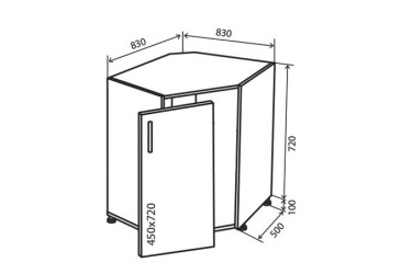 N34 Rohová umyvadlová skříňka Alta Luxe